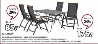 JYSK Jutlandia Mesa De Jardín Larvik + Silla Reclinable Maderne oferta