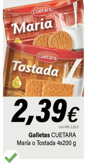 Cash Ifa Galletas cuetara maría o tostada oferta