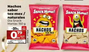 Dia Nachos sabor tex-mex - naturales dia snack mania oferta
