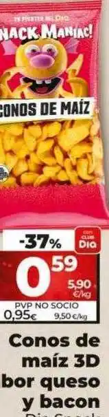 Dia Conos de maíz 3d bor queso y bacon oferta
