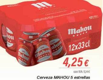 Cash Ifa Cerveza mahou 5 estrellas oferta