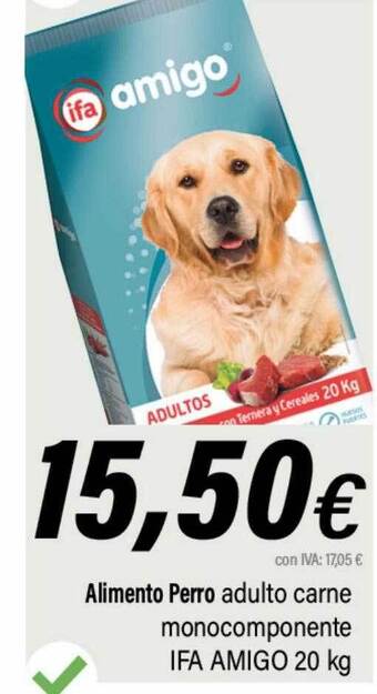 Cash Ifa Alimento perro adulto carne monocomponente ifa amigo oferta