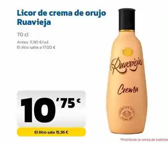 AhorraMas Licor de crema de orujo ruavieja oferta