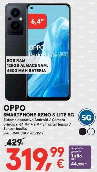 Worten Oppo smartphone reno 8 lite 5g oferta