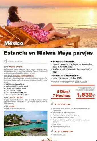 Halcón Viajes México estancia en riviera maya parejas itinerario de tu viaje día 1. madrid-cancún hoy llega ese día tan esperado. haz l oferta
