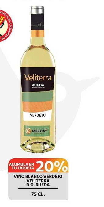 Alcampo Vino blanco verdejo veliterra d.o. rueda oferta