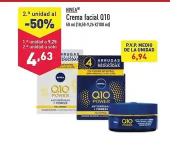 ALDI 2.a unidad al -50% nivea crema facial q10 oferta