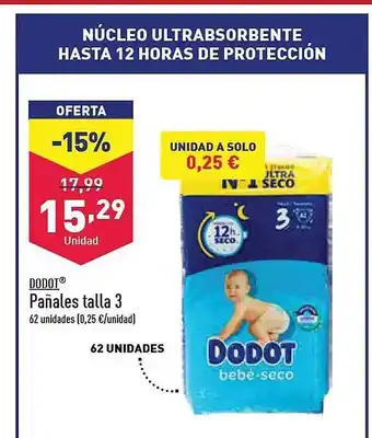 ALDI Dodot pañales talla 3 oferta