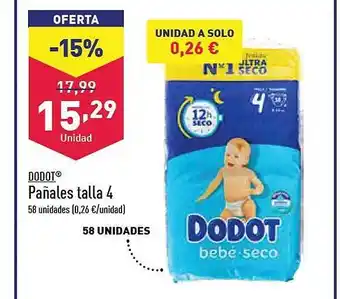 ALDI Dodot pañales talla 4 oferta