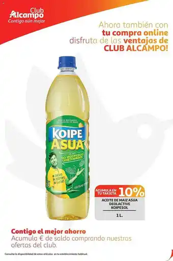 Alcampo Aceite de maiz asua deolactive koipesol oferta