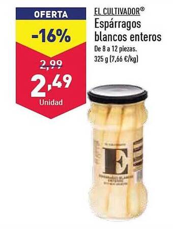 ALDI El cultivador espárragos blancos enteros oferta