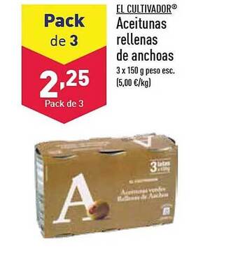 ALDI El cultivador aceitunas rellenas de anchoas oferta