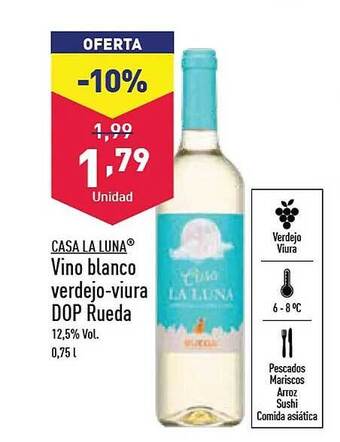 ALDI Casa la luna vino blanco verdejo-viura dop rueda oferta
