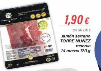 Cash Ifa Jamón serrano torre nuñez reserva 14 meses oferta