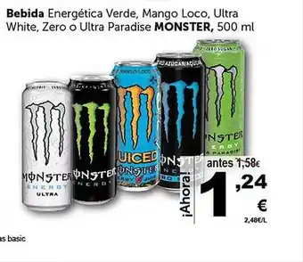 Masymas Bebida energética verde, mango loco, ultra white, zero o ultra paradise monster oferta