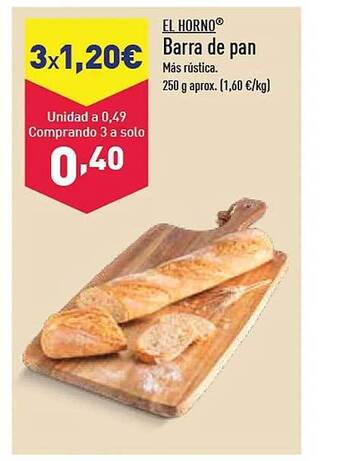 ALDI El horno barra de pan oferta