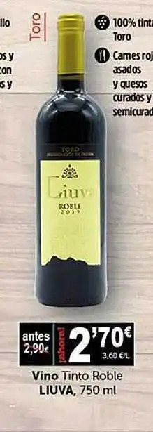 Masymas Vino tinto roble liuva oferta
