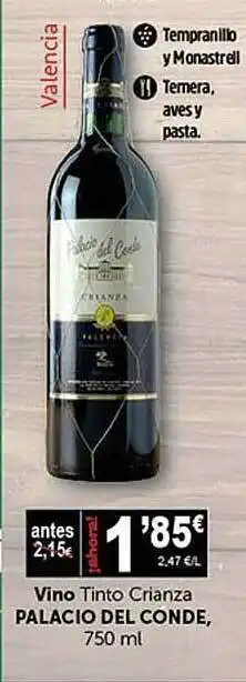 Masymas Vino tinto crianza palacio del conde oferta