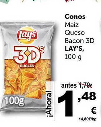 Masymas Conos maíz queso bacon 3d lay's oferta