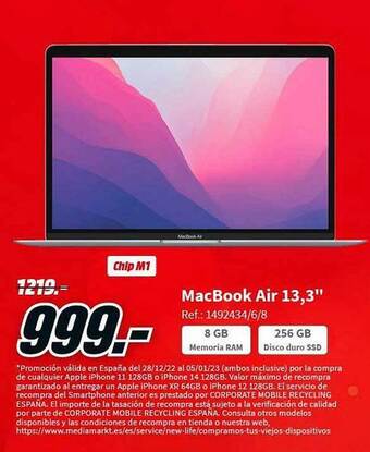 MediaMarkt Macbook air 13,3 oferta