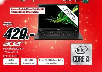 MediaMarkt Acer portátil a315-56 oferta