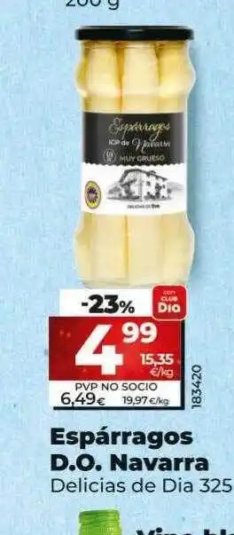 Dia Espárragos d.o. navarra delicias de dia oferta