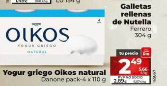 Dia Yogur griego oikos natural danone pack-4 oferta