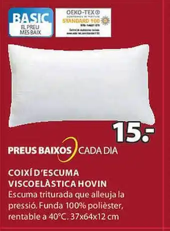 JYSK Preus baixos cada dia coixí d'escuma viscoelàstica hovin oferta