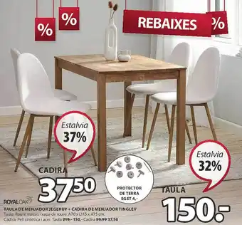 JYSK Royaloak taula de menjador jegerup + cadira de menjador tinglev oferta