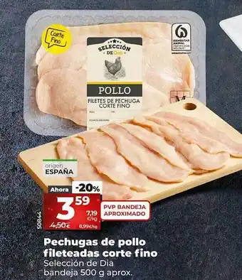 Dia Pechuga de pollo fileteadas corte foino selección de dia bandeja oferta