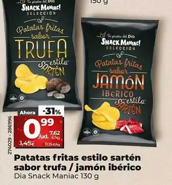 Dia Patata fritas estilo sartén sabor trufa - jamón ibérico oferta