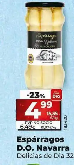 Dia Espárragos d.o. navarra delicias de dia 32 oferta