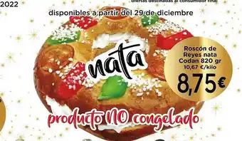 Supermercados Piedra Roscón de reyes nata codan 820 gr oferta