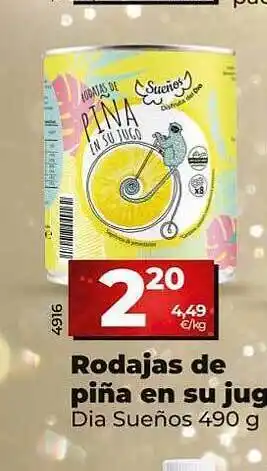 Dia Rodajas de piña en su jug dia sueños oferta