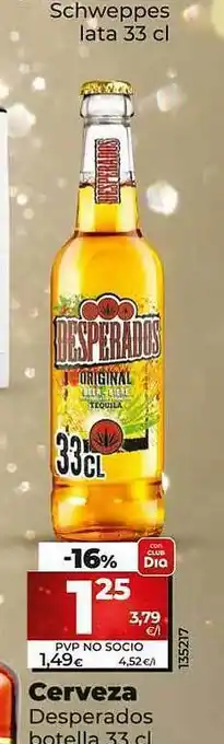 Dia Cerveza desperados botella oferta