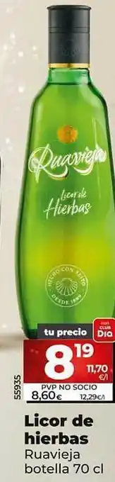 Dia Licor de hierbas ruavieja botella oferta