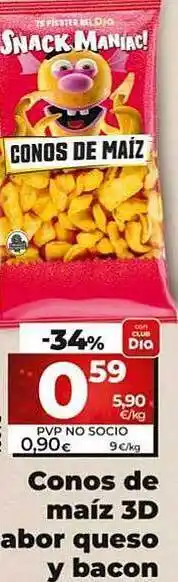 Dia Conos de maíz 3d sabor queso y bacon oferta