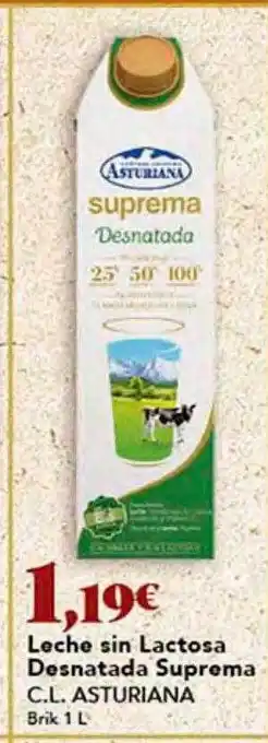 Gadis Leche sin lactosa desnatada suprema c.l. asturiana oferta