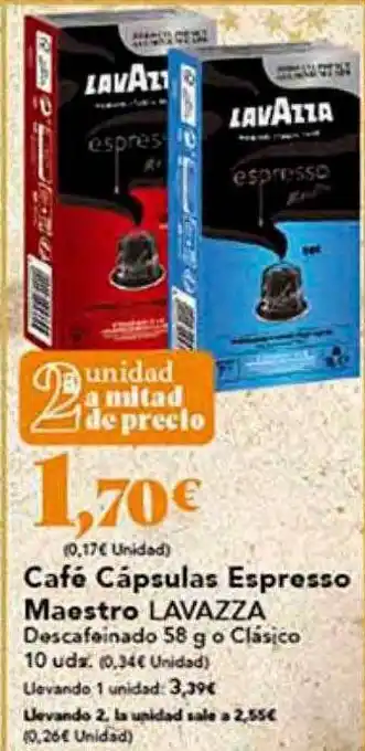 Gadis Café cápsulas espresso maestro lavazza descafeinado oferta