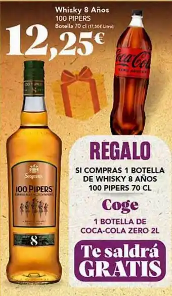 Gadis Whisky 8 años 100 pipers botella oferta