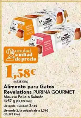 Gadis Alimento para gatos revelatons purina gourmet mousse pollo salmón oferta