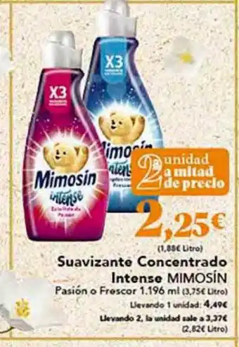 Gadis Suavizante concentrado intense mimosín pasión frescor oferta