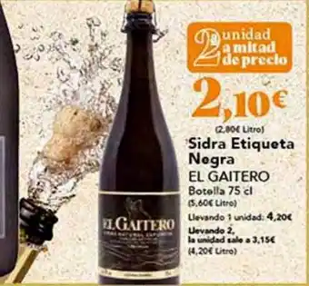 Gadis Sidra etiquetas negro el gaitero botella oferta