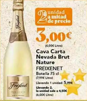 Gadis Cava carta nevada brut nature freixenet botella oferta