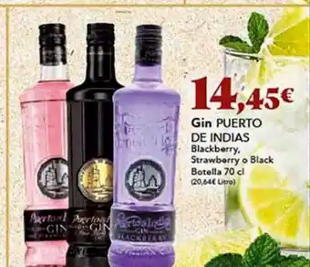 Gadis Gin puerto de indias blackberry streaswberry o black botella oferta