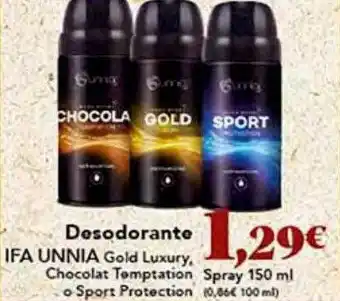 Gadis Desodorante ifa unnia gold luxury, chocolate temptaion spray oferta