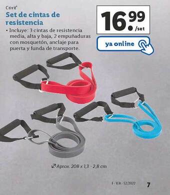 Lidl Crivit set de cintas de resistencia oferta