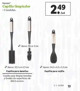 Lidl Aquapur cepillo limpiador oferta