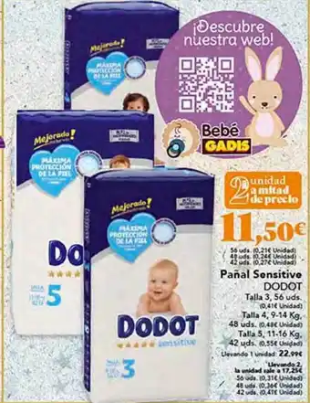 Gadis Pañal sensitive dodot talla oferta