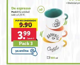 Lidl De espresso pack 3 oferta